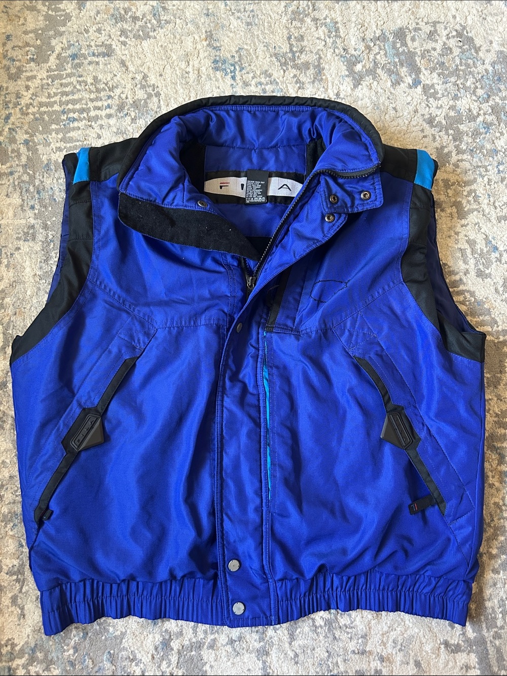 VTG 90s Fila  Blue Vest Mens Sz Large Snowboarding Ski Winter